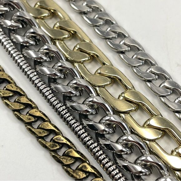 Jenny Bird Austin Cuff Bracelet Multi Layer Chain Gold Silver Tone Trendy - Picture 4 of 7